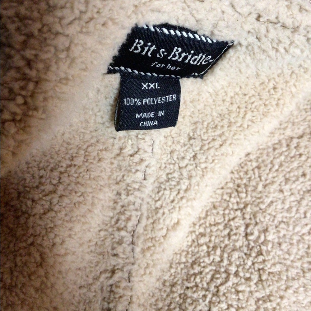 Tan Faux Suede Sherpa-Lined Jacket 2xl. (1aa) - Picture 10 of 12